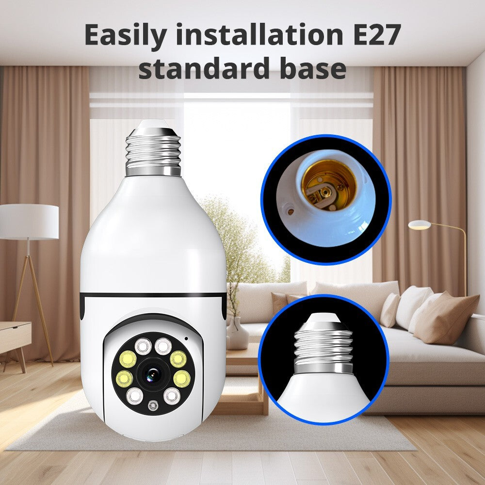 1080P E27 Light Bulb Camera Wireless Wifi Night Vision Camera Home Security 360°